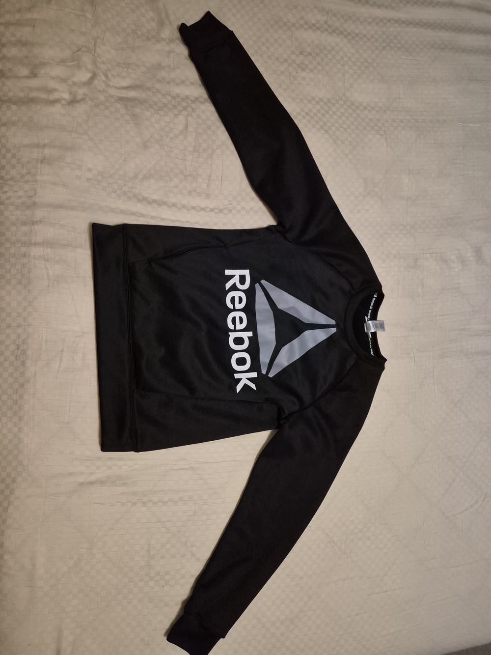 Reebok Black Sweatshirt with Gray Logo for Kids